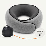 AerPack Travel Pillow in Heather grey with its free carry bag