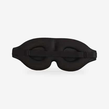 AerPack 3D Sleep Mask in Black, back view with its strap